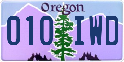 OR license plate 010IWD