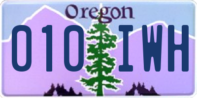 OR license plate 010IWH