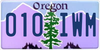 OR license plate 010IWM