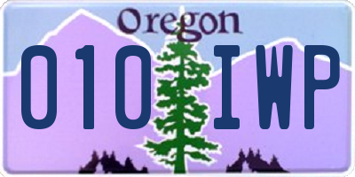 OR license plate 010IWP