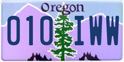 OR license plate 010IWW