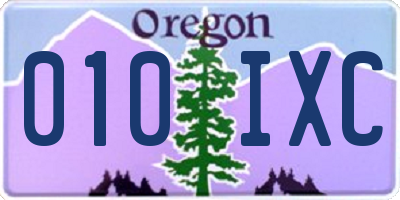 OR license plate 010IXC