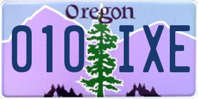 OR license plate 010IXE