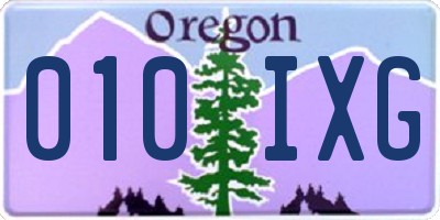 OR license plate 010IXG