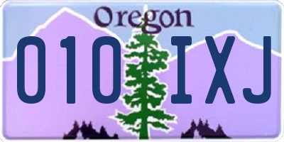 OR license plate 010IXJ