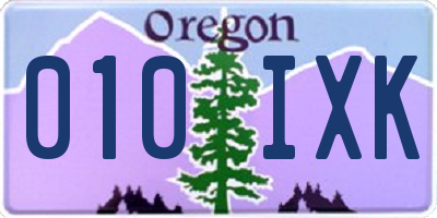 OR license plate 010IXK
