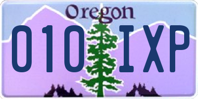 OR license plate 010IXP