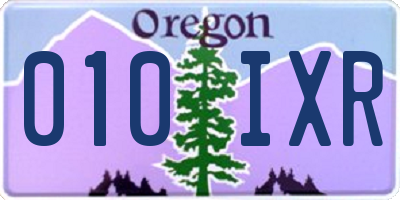 OR license plate 010IXR
