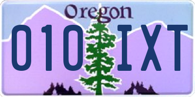 OR license plate 010IXT