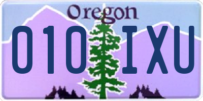 OR license plate 010IXU
