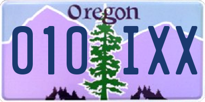 OR license plate 010IXX