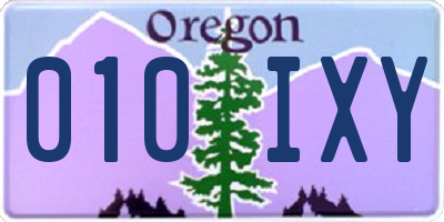 OR license plate 010IXY