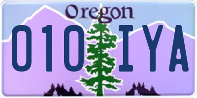 OR license plate 010IYA