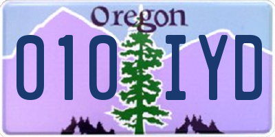OR license plate 010IYD