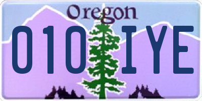 OR license plate 010IYE