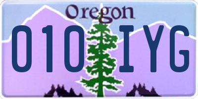 OR license plate 010IYG