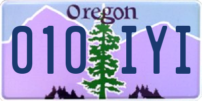 OR license plate 010IYI