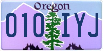 OR license plate 010IYJ