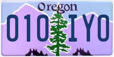 OR license plate 010IYO