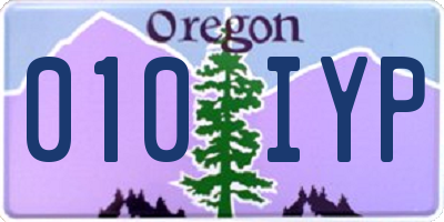 OR license plate 010IYP
