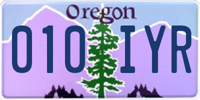 OR license plate 010IYR