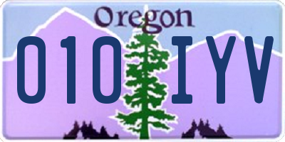 OR license plate 010IYV