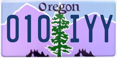 OR license plate 010IYY