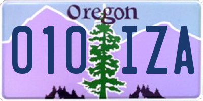 OR license plate 010IZA