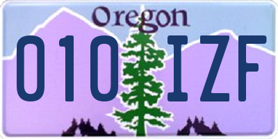 OR license plate 010IZF