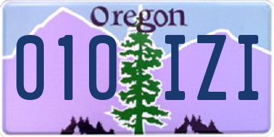 OR license plate 010IZI