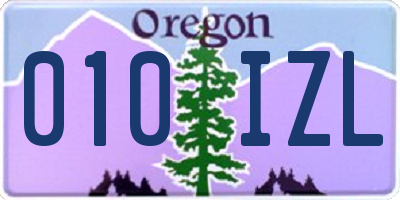 OR license plate 010IZL