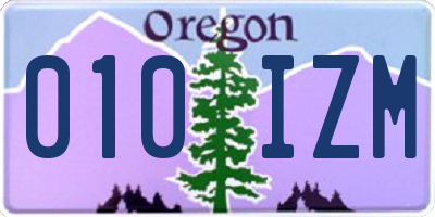 OR license plate 010IZM