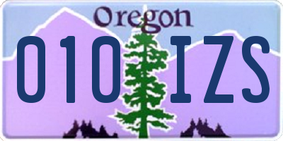 OR license plate 010IZS