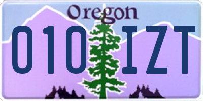 OR license plate 010IZT