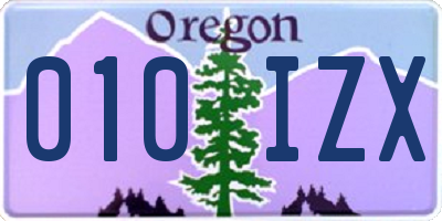 OR license plate 010IZX