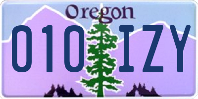 OR license plate 010IZY