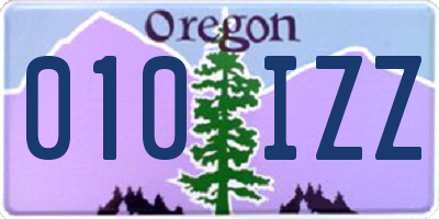 OR license plate 010IZZ