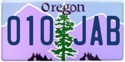 OR license plate 010JAB