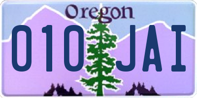 OR license plate 010JAI