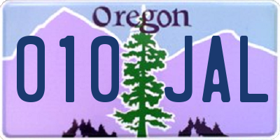 OR license plate 010JAL