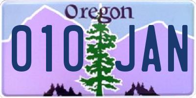 OR license plate 010JAN