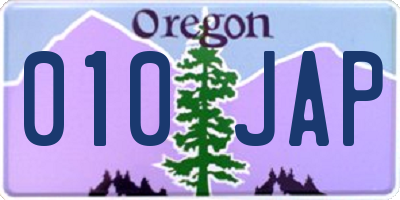 OR license plate 010JAP