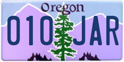 OR license plate 010JAR
