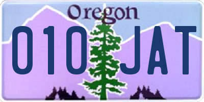 OR license plate 010JAT