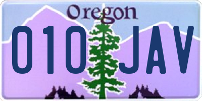 OR license plate 010JAV
