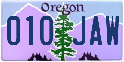 OR license plate 010JAW