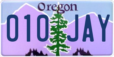 OR license plate 010JAY