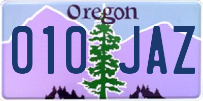 OR license plate 010JAZ