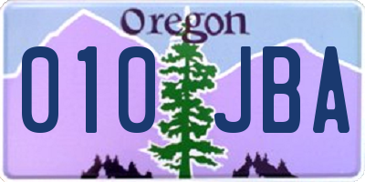 OR license plate 010JBA