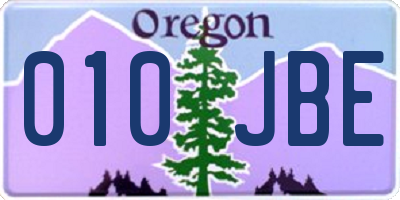 OR license plate 010JBE